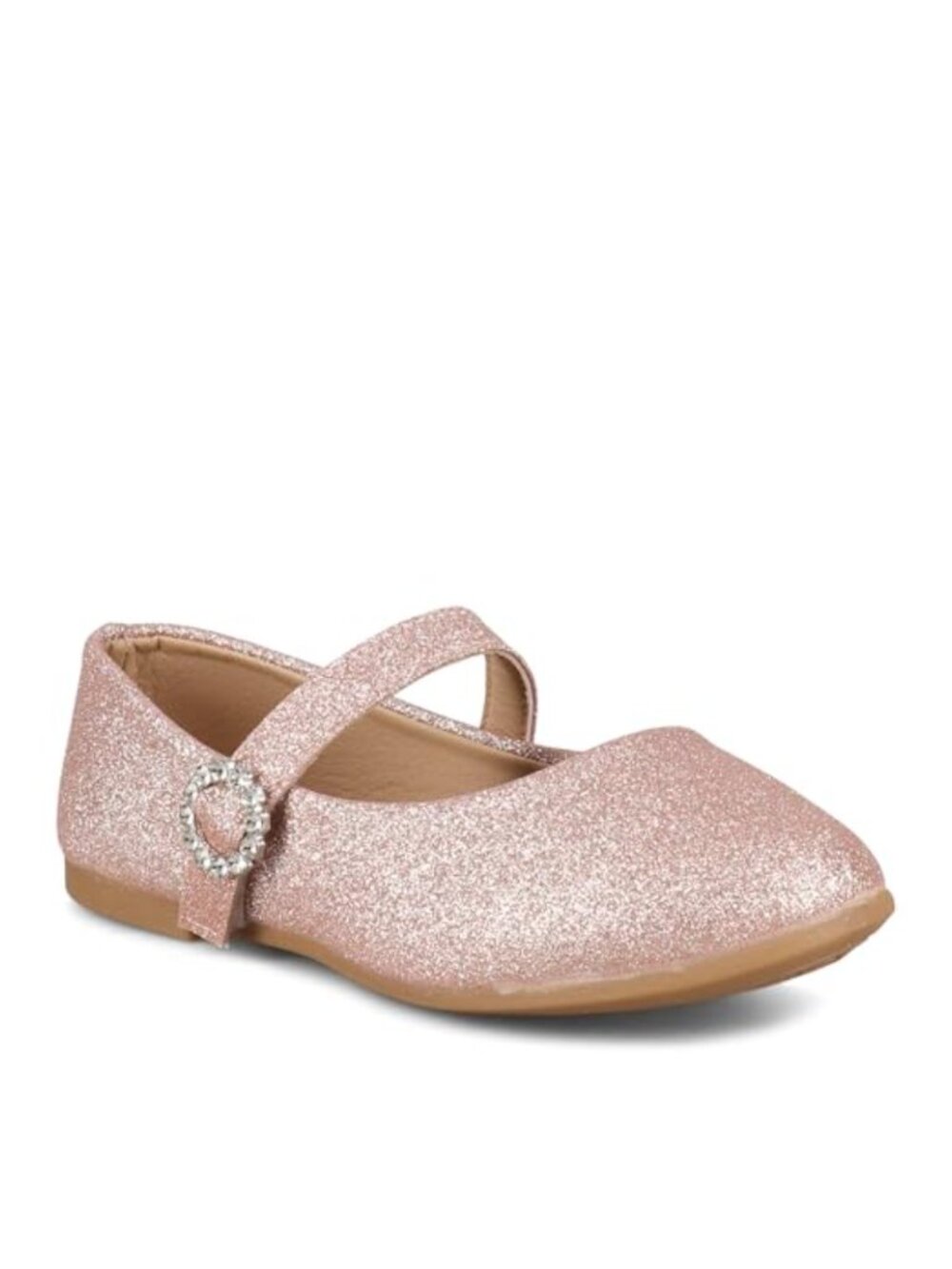 Girls Flat Mary Jane Sandals Faux Leather Almond Toe Buckle Closure